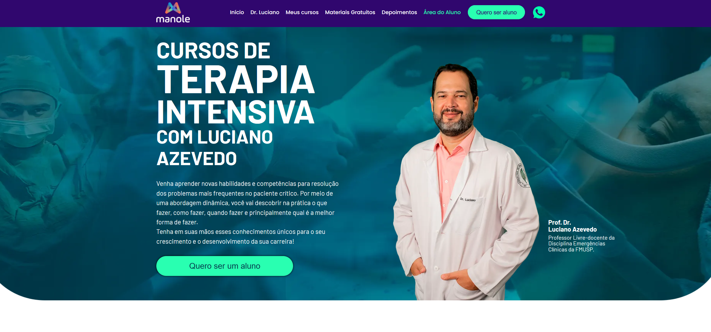 Manole Terapia Intensiva - Landing Page